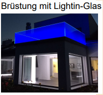 Br&uuml;stung mit Lightning Glas